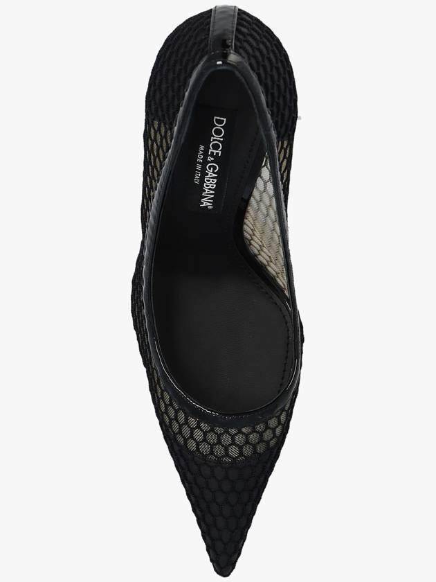 Women's Mesh Patent Leather Pumps Heel Black - DOLCE&GABBANA - BALAAN 7