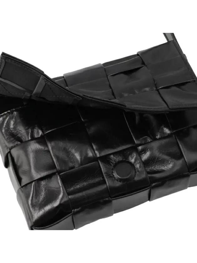 Cassette Intrecciato Small Leather Cross Bag Black - BOTTEGA VENETA - BALAAN 5