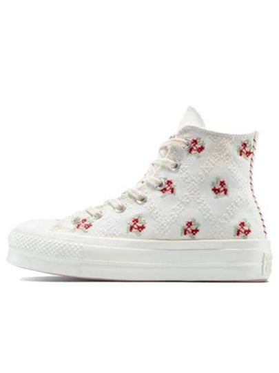 Chuck Taylor All Star Lift Rose Cross Stitch High Top Sneakers Vintage White - CONVERSE - BALAAN 2