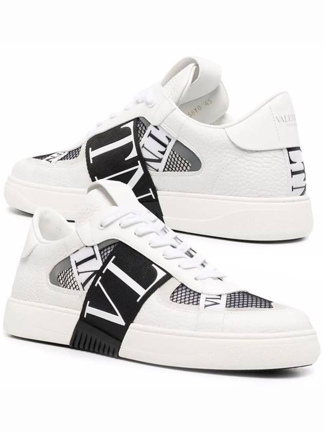 VL7N Band Logo Mesh Low Top Sneakers White Black - VALENTINO - BALAAN 2