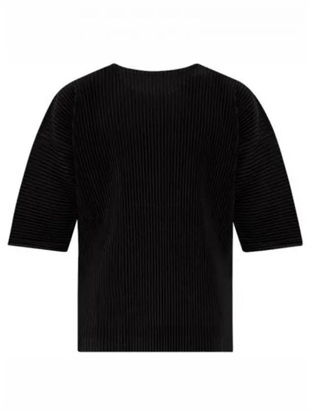 Homme Plissé Pleated Round Short Sleeve T-Shirt Black - ISSEY MIYAKE - BALAAN 2