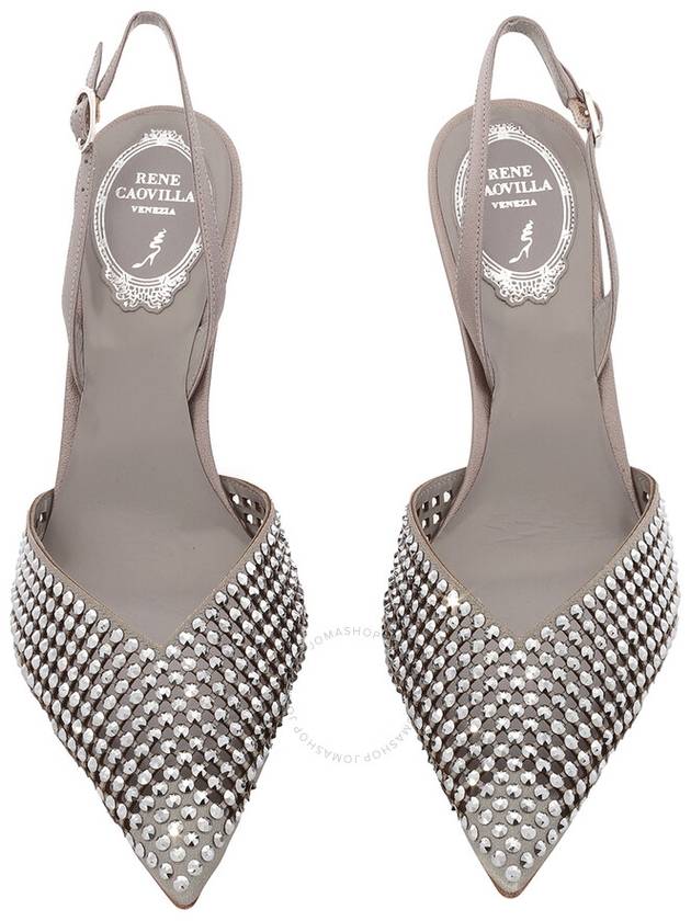 Rene Caovilla Ladies Ginger Crystal 80 Slingback Pumps, Brand Size 36 ( US Size 6 ) - RENE CAOVILLA - BALAAN 3