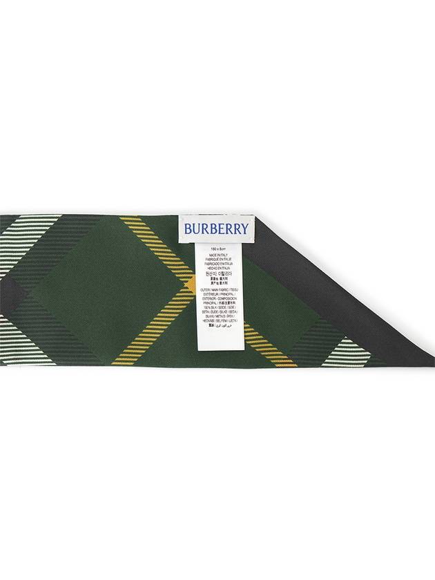 Check Silk Scarf Green - BURBERRY - BALAAN 6