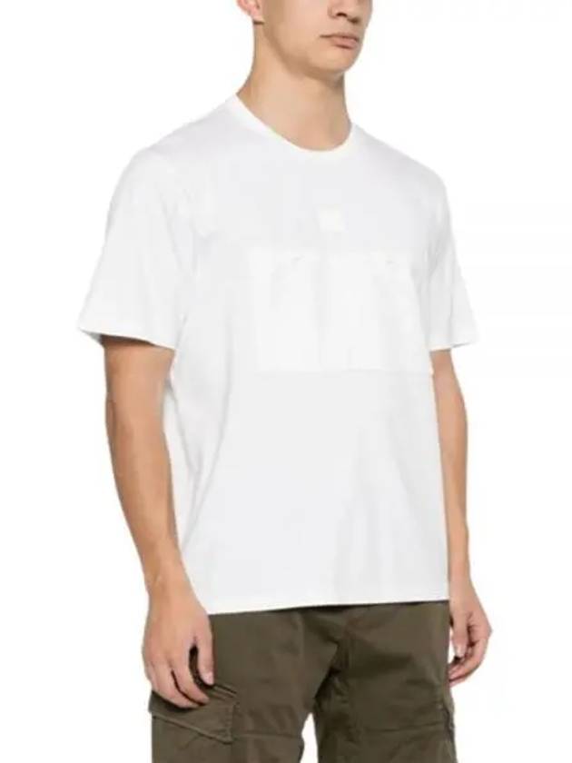 Mercerized Jersey Pocket Short Sleeve T-Shirt White - CP COMPANY - BALAAN 2