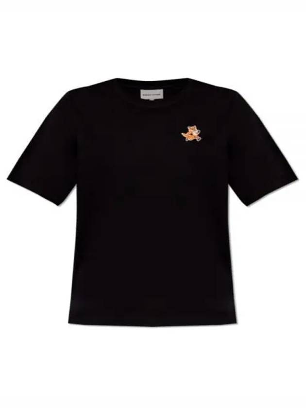 Speedy Fox Patch Comfort Short Sleeve T Shirt Black - MAISON KITSUNE - BALAAN 2