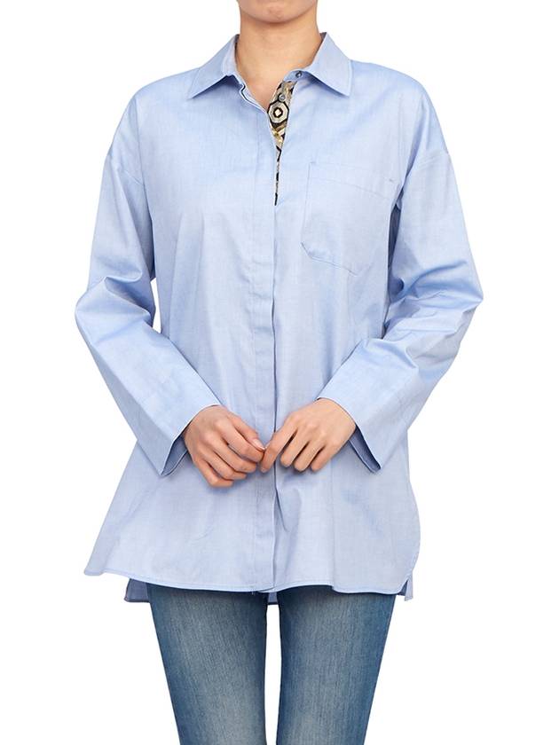 Sylvie Long Sleeve Shirt Blue - MAX MARA - BALAAN 8