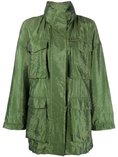 Women's Technical Fabric Safari Jacket Green - FABIANA FILIPPI - BALAAN 1