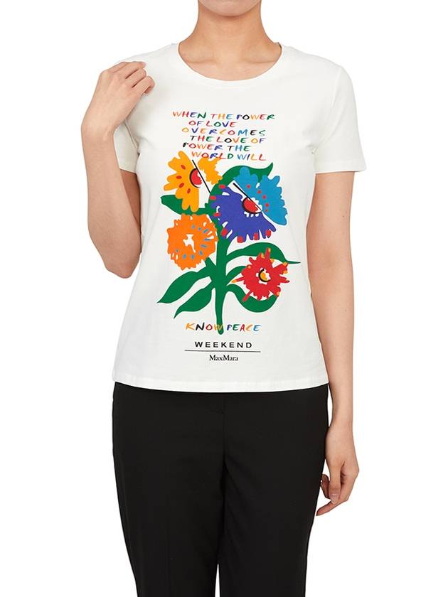 Chopin Print Short Sleeve T-Shirt White - MAX MARA - BALAAN 8