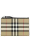 Vintage Check Leather Card Wallet Beige - BURBERRY - BALAAN 2