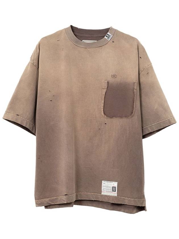 Sun Faded Like Short Sleeve T-Shirt Brown - MIHARA YASUHIRO - BALAAN 1