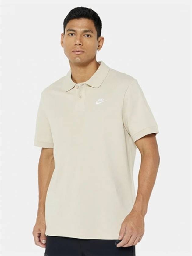 Men's NSW Sportswear Essential Matchup Short Sleeve Polo Shirt Beige - NIKE - BALAAN 2