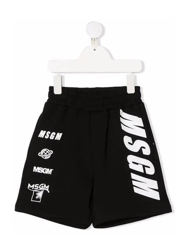 Kids Logo Print Shorts Black MS028878 110 - MSGM - BALAAN 1