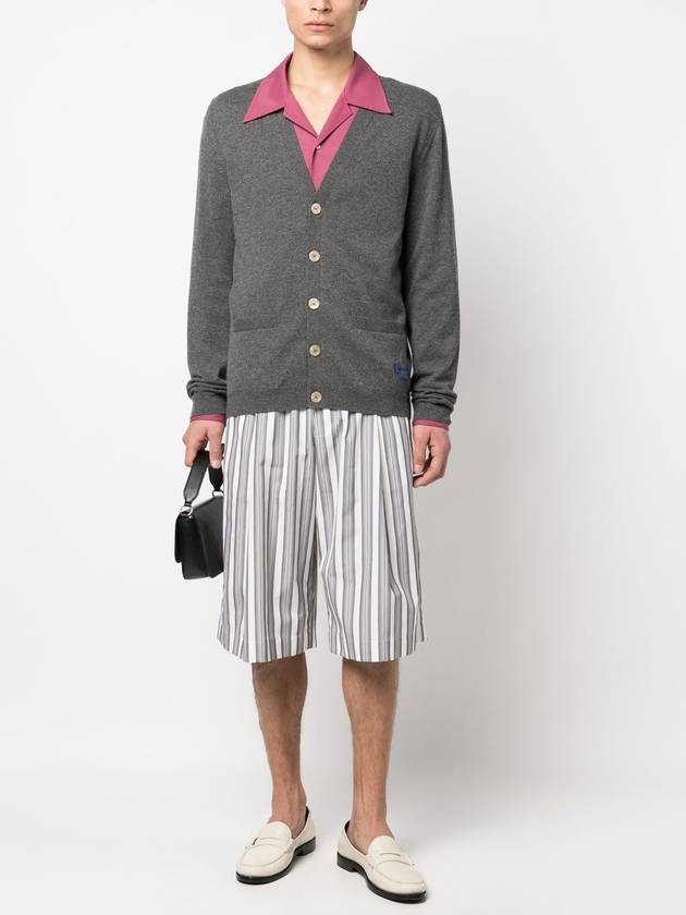 logo cashmere cardigan gray - GUCCI - BALAAN 3