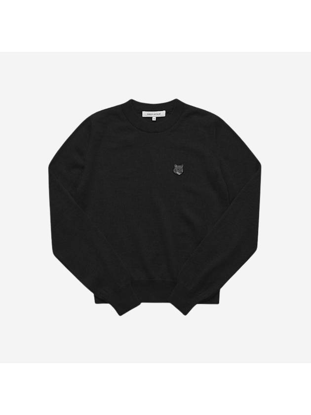 Bold Fox Head Wool Knit Top Black - MAISON KITSUNE - BALAAN 2