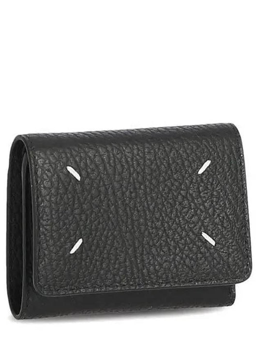 Zip Compact Tri-Fold Half Wallet Black - MAISON MARGIELA - BALAAN 2