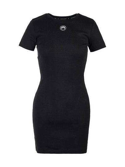 Logo Organic Cotton Short Dress Black - MARINE SERRE - BALAAN 2