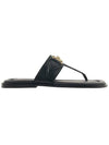 La Medusa Leather Flip Flops Black - VERSACE - BALAAN 3