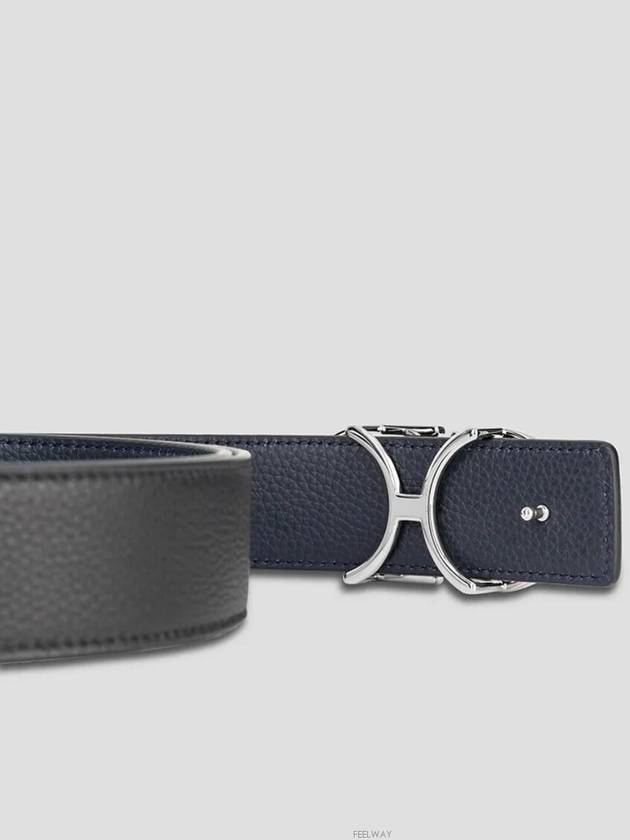 CD Logo Reversible Leather Belt Black Navy - DIOR - BALAAN 5