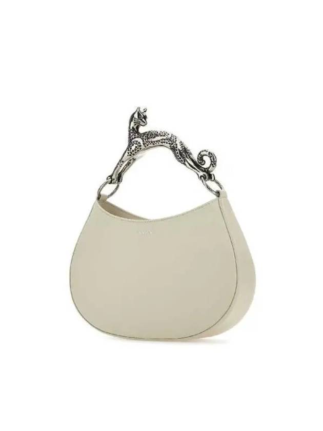 Leather SM Hobo Cat Shoulder Bag White - LANVIN - BALAAN 3