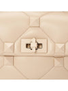 Rockstud Foldover Lambskin Leather Shoulder Bag Beige - VALENTINO - BALAAN 9