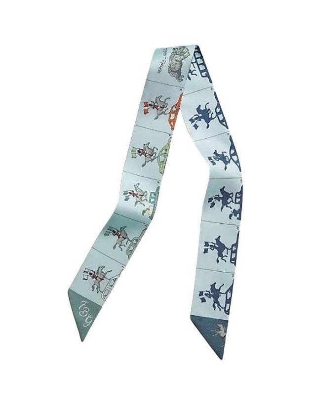 Parade Twilly Silk Scarf Blue - HERMES - BALAAN 2