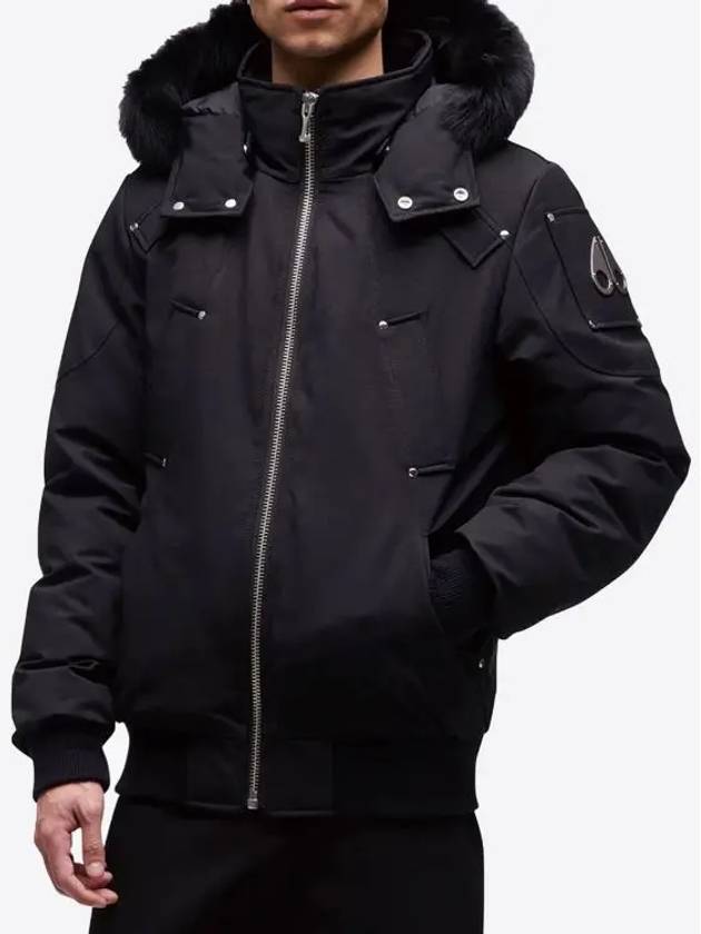 Men's Ballistic Bomber Jacket Black Fox Fur Black - MOOSE KNUCKLES - BALAAN 4