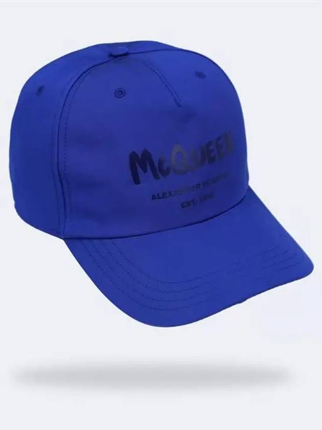 Graffiti Logo Printing Ball Cap Blue - ALEXANDER MCQUEEN - BALAAN 4
