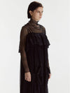 SHEER PLEATS LACE TOP BK pleated black - TIBAEG - BALAAN 2