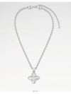 LV Flower Studs Pendant Necklace Silver - LOUIS VUITTON - BALAAN 6