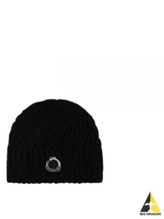 3B00031 M2089 999 Logo Patch Wool Beanie - MONCLER - BALAAN 1