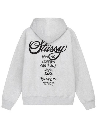 World Tour Hooded Zip Up 2023 2024 Ash Women - STUSSY - BALAAN 1