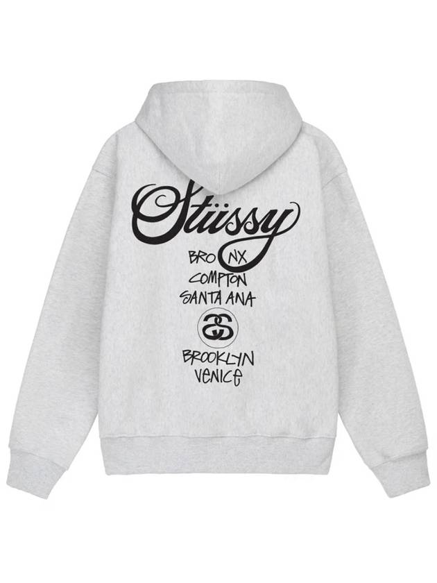 World Tour Hooded Zip Up 2023 2024 Ash Men s - STUSSY - BALAAN 1