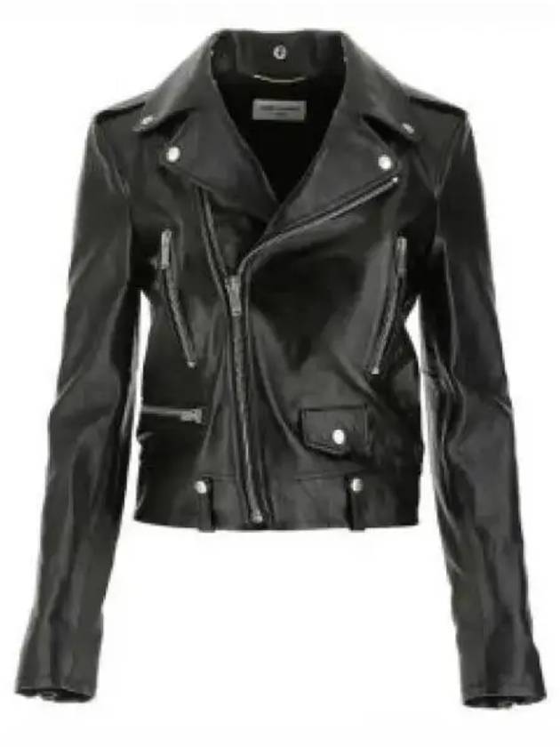 Classic Leather Biker Jacket Black - SAINT LAURENT - BALAAN 2