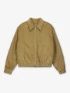 Heart Logo Corduroy Cotton Zip-Up Jacket Sand - AMI - BALAAN 2