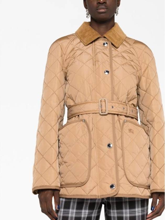 Diamond Quilted Nylon Jacket Beige - BURBERRY - BALAAN 4