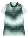 Poly Rayon Stripe Yoko Golf T-Shirt GREEN - WHITEBALL - BALAAN 7