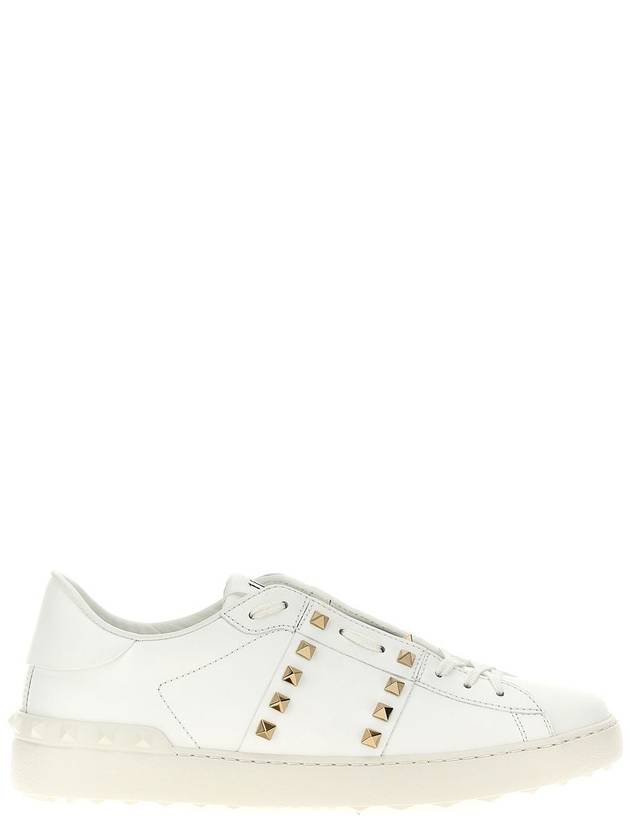 Rockstud Untitled Calfskin Low Top Sneakers White - VALENTINO - BALAAN 2