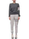 Women's Diagonal Pastel Trainning Jogger Track Pants Grey - THOM BROWNE - BALAAN 4