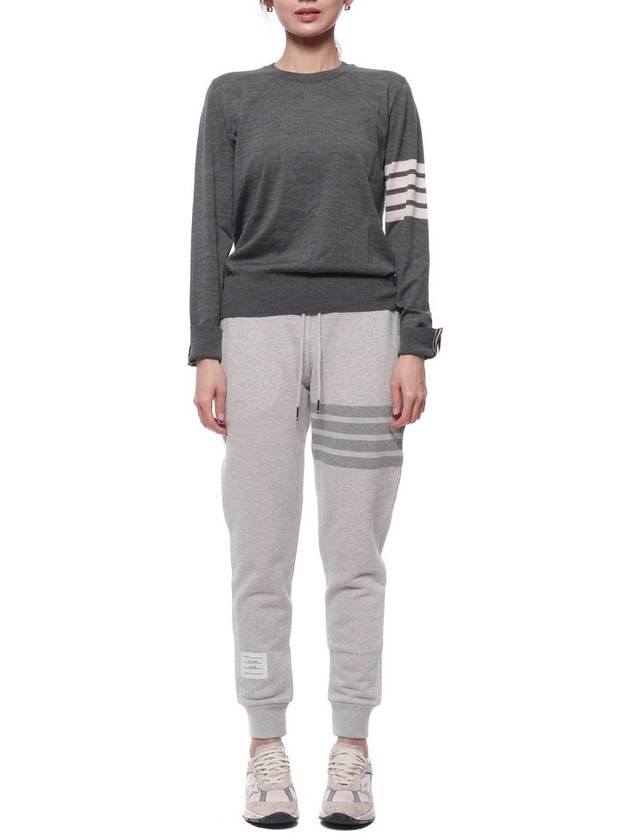 4-Bar Merino Jumper Wool Knit Top Grey - THOM BROWNE - BALAAN 4