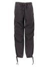 Drawstring Washed Cotton Track Pants Phantom - GANNI - BALAAN 1