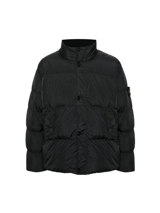 Garment Dyed Crinkle Reps Down Padding Black - STONE ISLAND - BALAAN 2