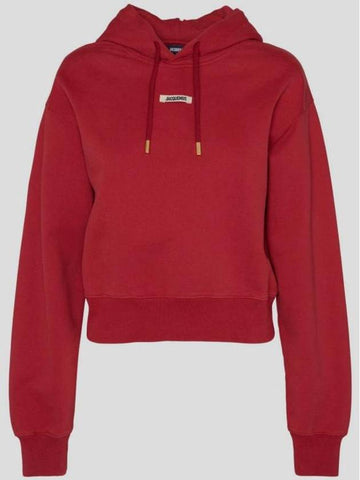 Le Sweatshirt Gros Grain Cotton Hoodie Red - JACQUEMUS - BALAAN 1