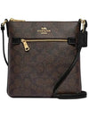 Mini Rowan Pile Signature Canvas Cross Bag Brown - COACH - BALAAN 1