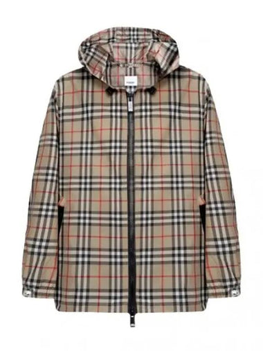 Vintage Check Recycled Polyester Hooded Jacket - BURBERRY - BALAAN 1