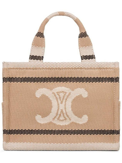 Small Cabas Thais Stripe Tote Bag Beige - CELINE - BALAAN 2