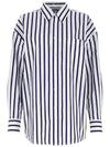 Striped Cotton Shirt White - BOTTEGA VENETA - BALAAN 3