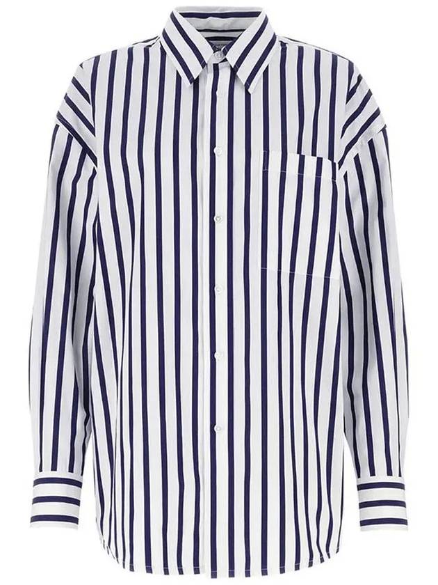 Striped Cotton Shirt White - BOTTEGA VENETA - BALAAN 3