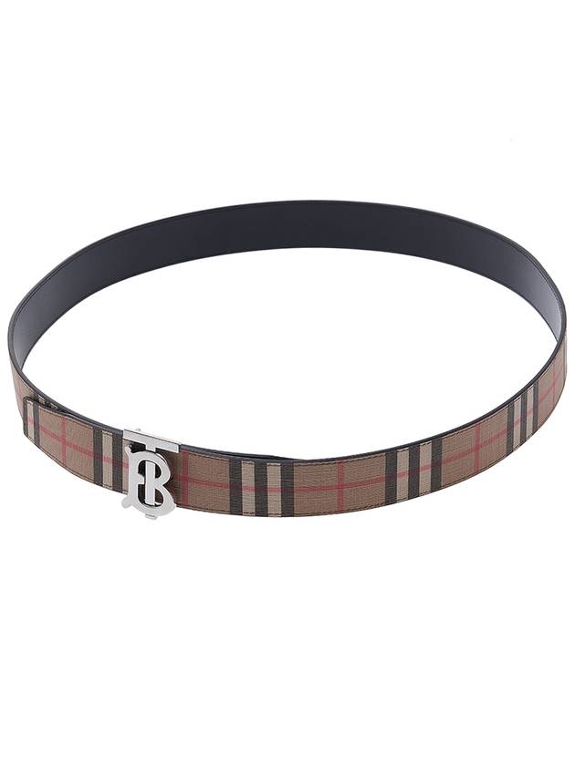 Reversible Monogram Motif Vintage Check Leather Belt Beige - BURBERRY - BALAAN 6