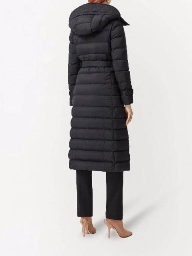 Women's Detachable Belted Long Padding Black - BURBERRY - BALAAN 4