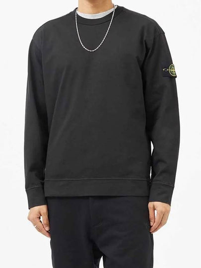 Stone Island Compass Waffen Patch Fleeceback Cotton Long Sleeve Sweatshirt Black - STONE ISLAND - BALAAN 2